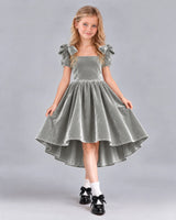 Silver Ball Gown Junior Bridesmaid Dress Front