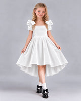 White Ball Gown Junior Bridesmaid Dress Front
