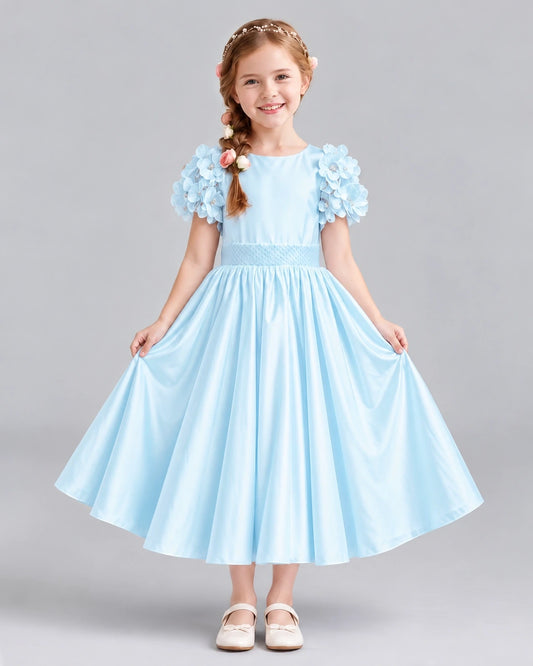 Baby Blue Ball Gown Girls Formal Dresses Front