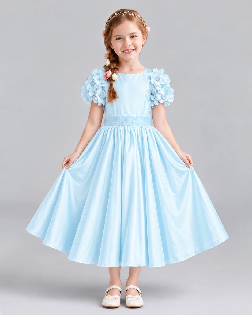 Baby Blue Ball Gown Girls Formal Dresses Front
