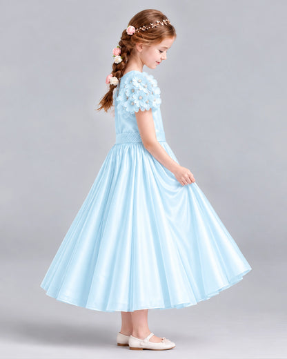 Baby Blue Ball Gown Girls Formal Dresses Side