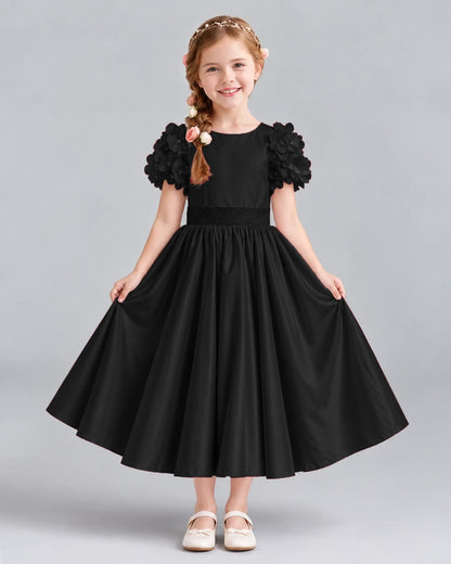 Black Ball Gown Girls Formal Dresses Front