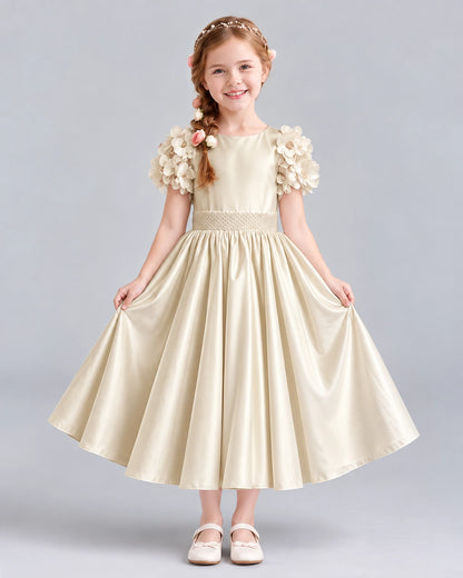Champagne Ball Gown Girls Formal Dresses Front