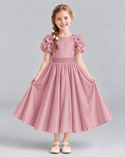 Dusty Rose Ball Gown Girls Formal Dresses Front