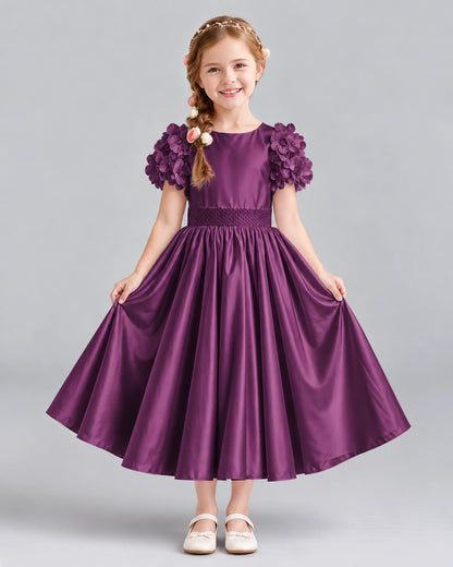 Grape Ball Gown Girls Formal Dresses Front