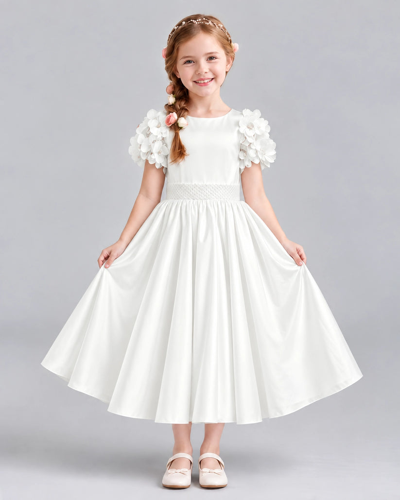 Ivory Ball Gown Girls Formal Dresses Front