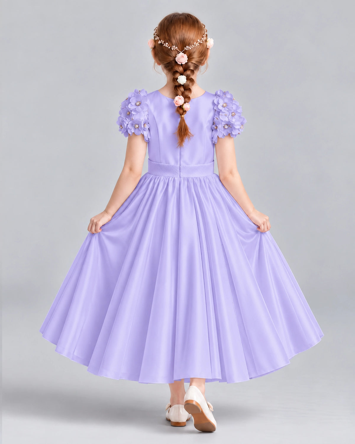 Lavender Ball Gown Girls Formal Dresses Back