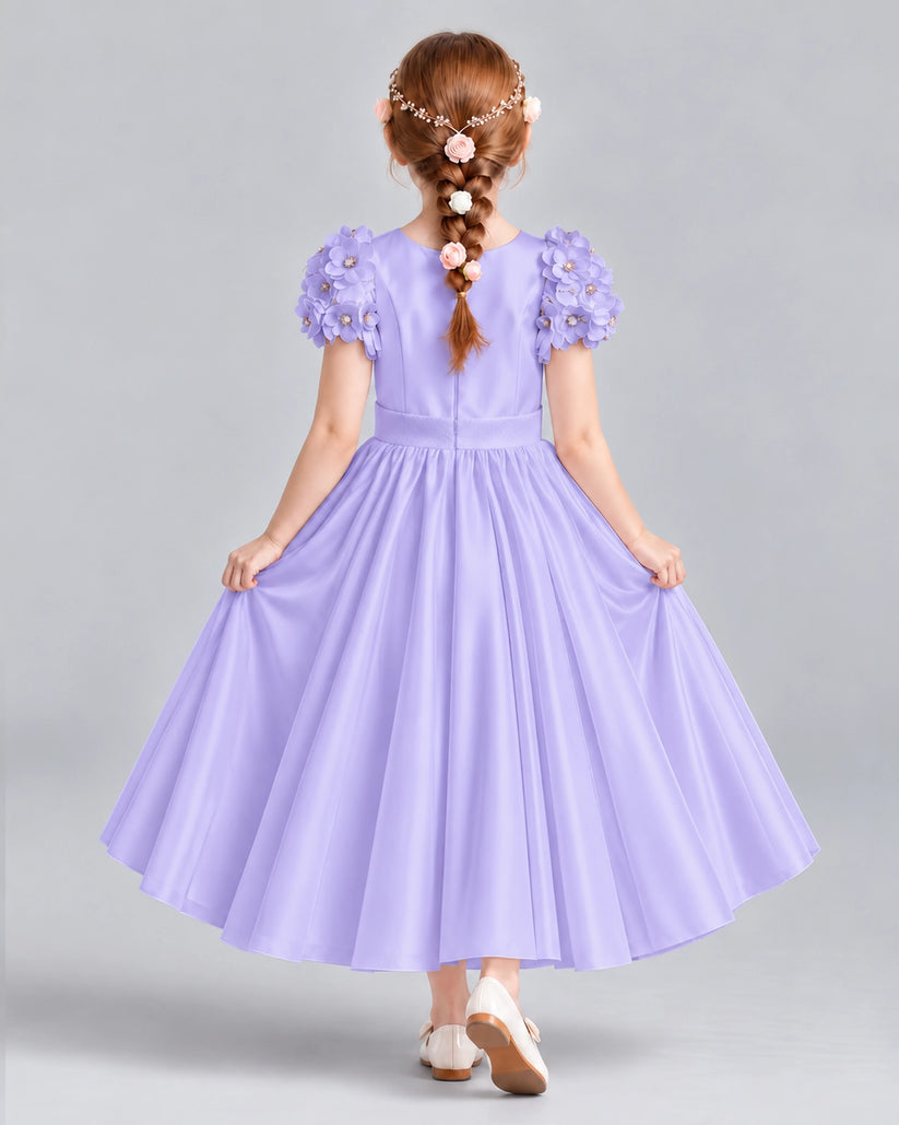 Lavender Ball Gown Girls Formal Dresses Back