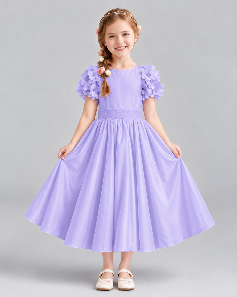 Lavender Ball Gown Girls Formal Dresses Front