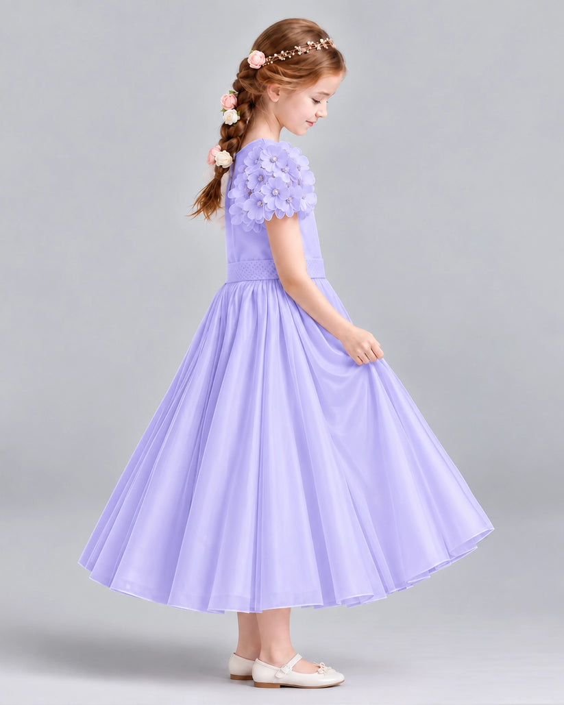 Lavender Ball Gown Girls Formal Dresses Side