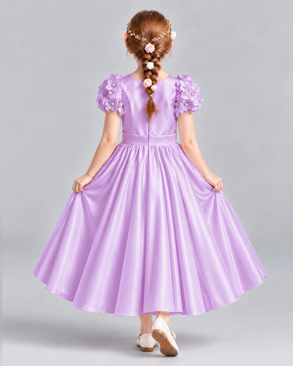 Lilac Ball Gown Girls Formal Dresses Back