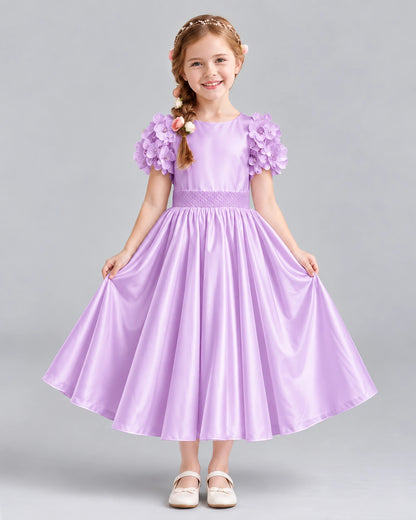 Lilac Ball Gown Girls Formal Dresses Front