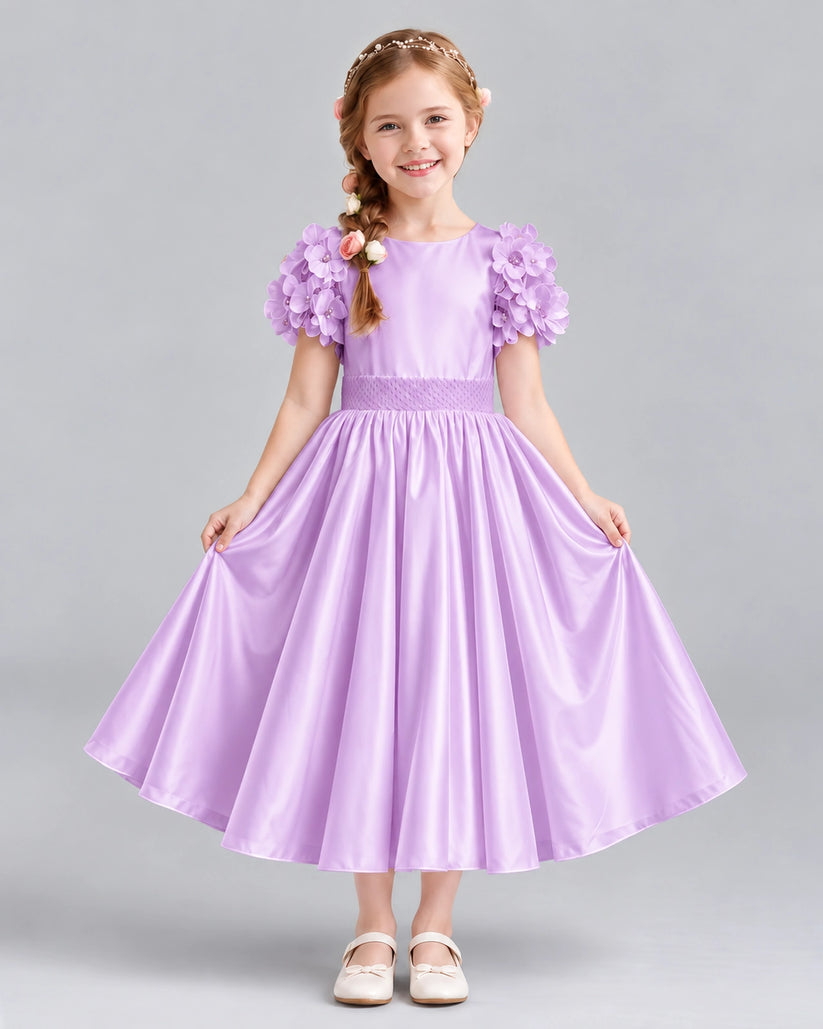 Lilac Ball Gown Girls Formal Dresses Front