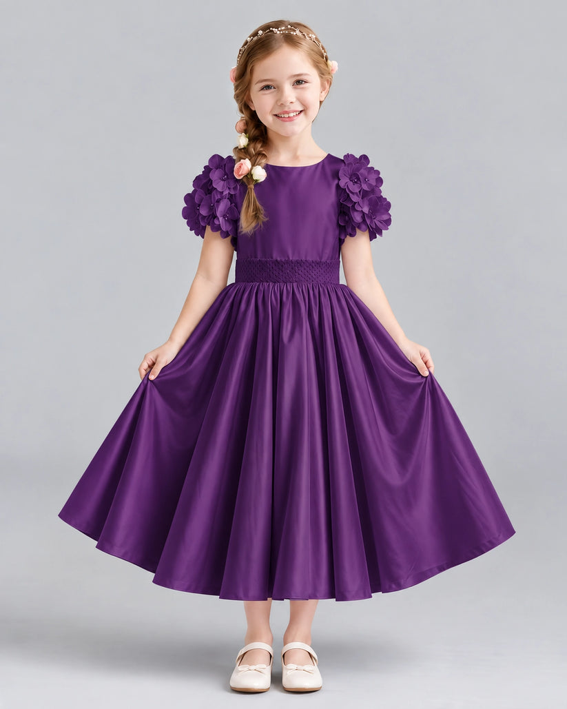 Purple Ball Gown Girls Formal Dresses Front
