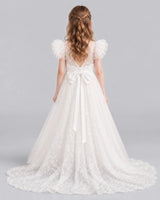 Ivory Ball Gown First Communion Dresses Back