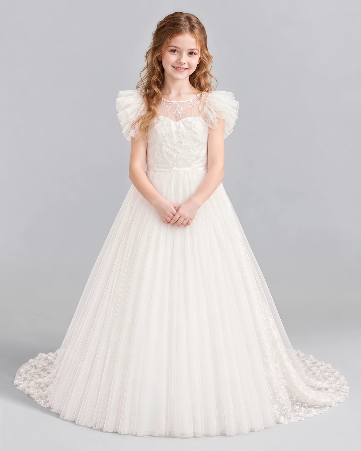 Ivory Ball Gown First Communion Dresses Front