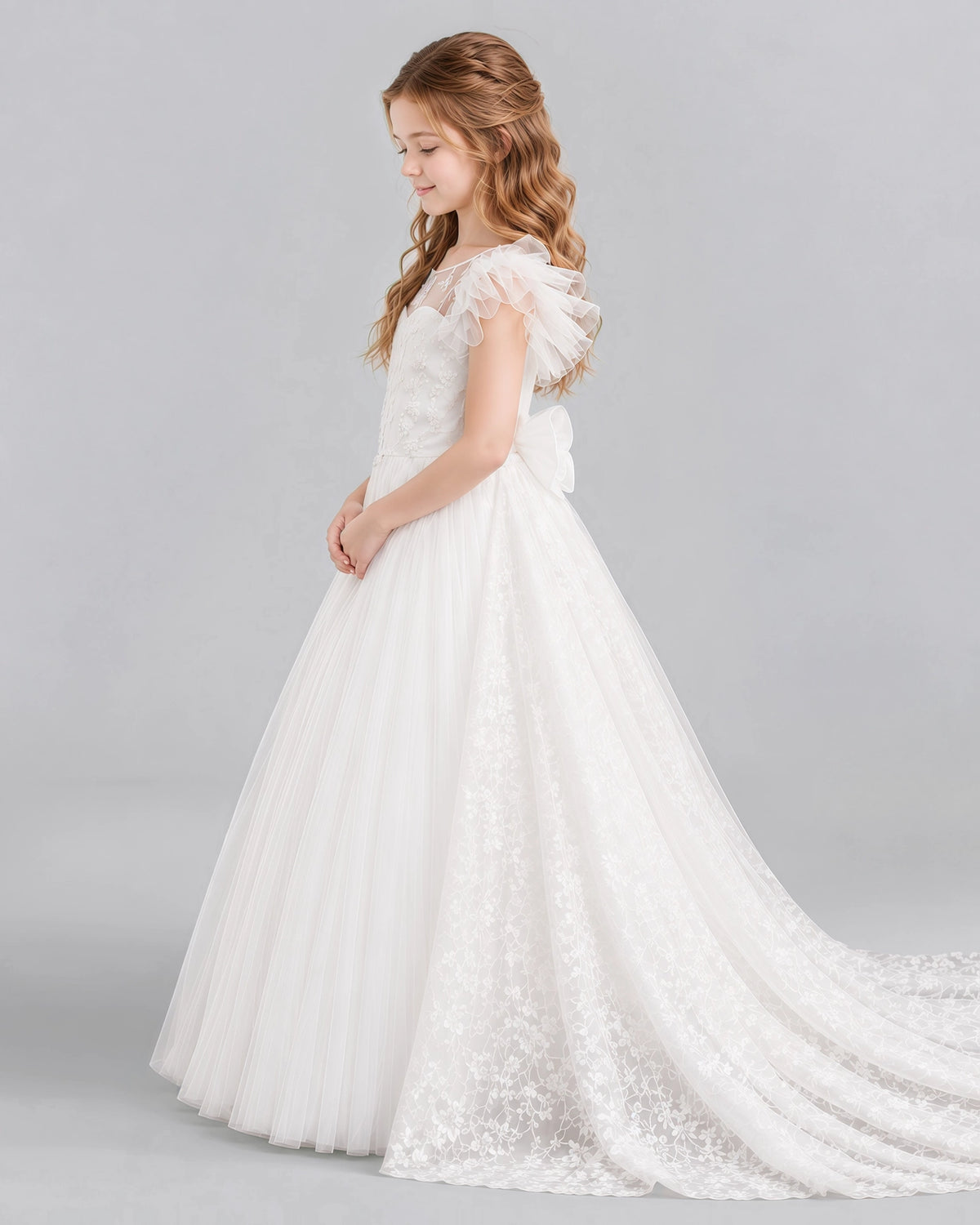 Ivory Ball Gown First Communion Dresses Side