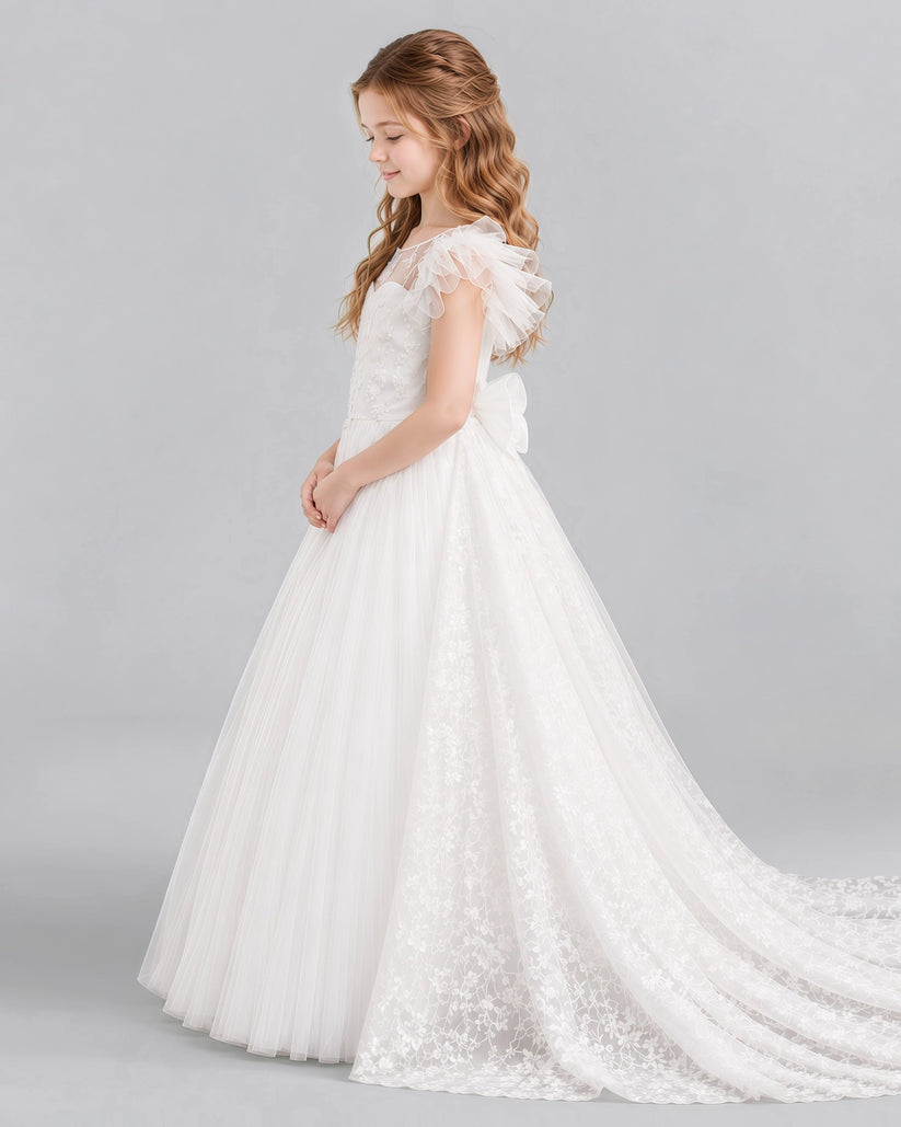 Ivory Ball Gown First Communion Dresses Side