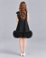 Black A-line Girls Formal Dresses Back