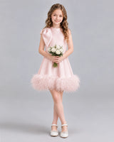 Blush Pink A-line Girls Formal Dresses Pose