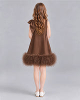Chocolate A-line Girls Formal Dresses Back