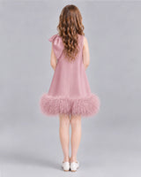 Dusty Rose A-line Girls Formal Dresses Back