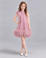 Dusty Rose A-line Girls Formal Dresses Front