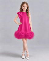 Hot Pink A-line Girls Formal Dresses Front