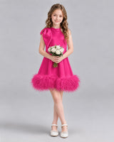 Hot Pink A-line Girls Formal Dresses Pose