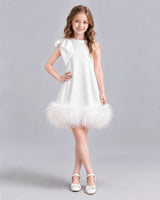 Ivory A-line Girls Formal Dresses Front