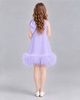 Lavender A-line Girls Formal Dresses Back