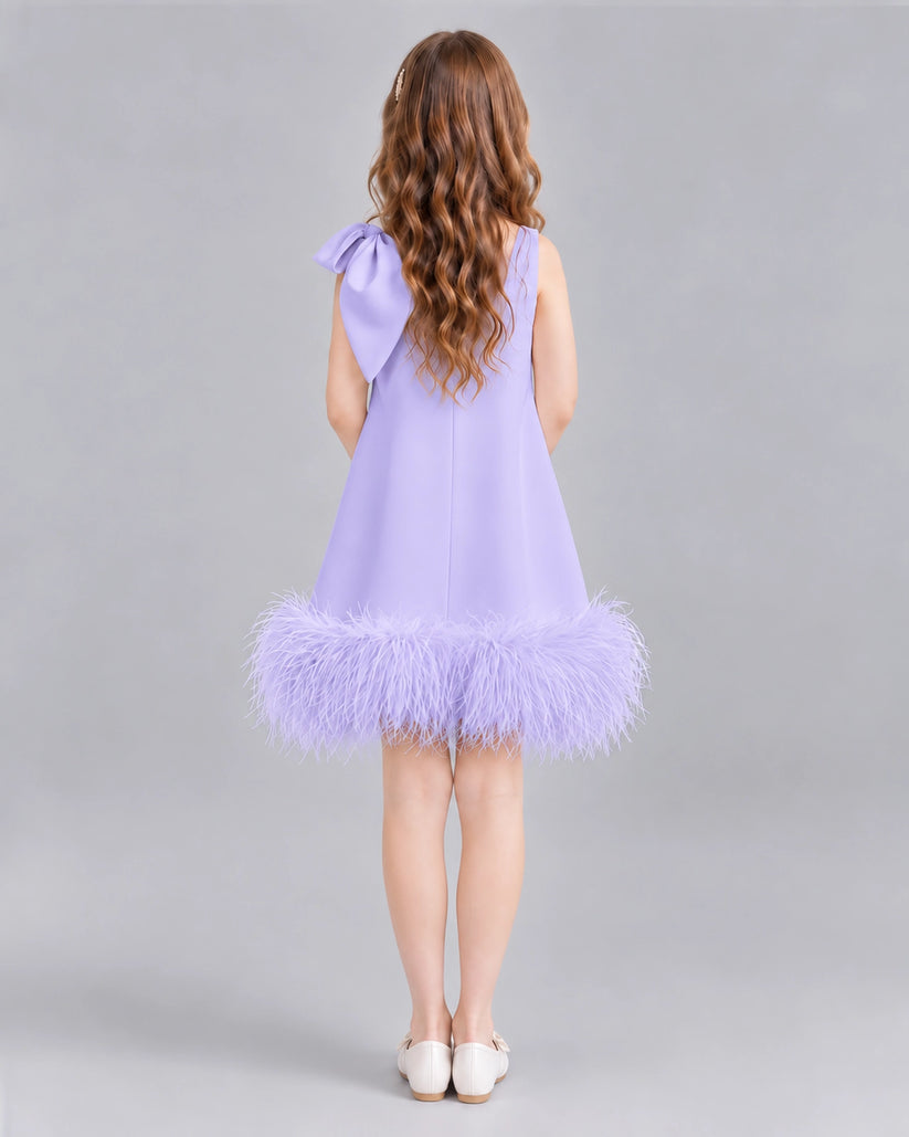 Lavender A-line Girls Formal Dresses Back