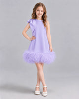 Lavender A-line Girls Formal Dresses Front