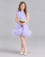 Lavender A-line Girls Formal Dresses Pose