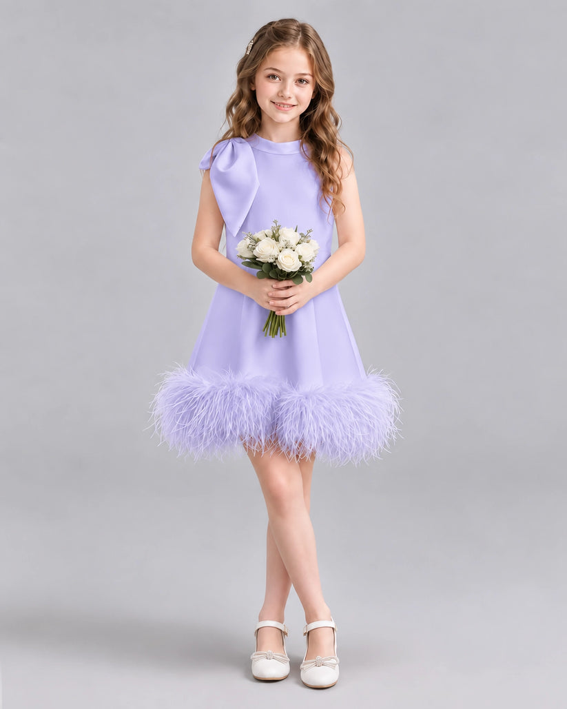 Lavender A-line Girls Formal Dresses Pose