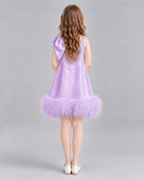 Lilac A-line Girls Formal Dresses Back
