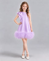 Lilac A-line Girls Formal Dresses Front