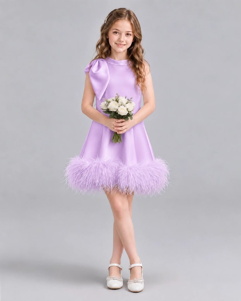 Lilac A-line Girls Formal Dresses Pose