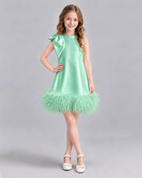 Mint Green A-line Girls Formal Dresses Front