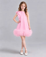 Pink A-line Girls Formal Dresses Front
