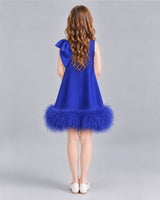 Royal Blue A-line Girls Formal Dresses Back