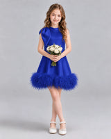Royal Blue A-line Girls Formal Dresses Pose