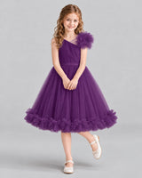 Grape A-line Girls Formal Dresses Front