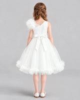 Ivory A-line Girls Formal Dresses Back