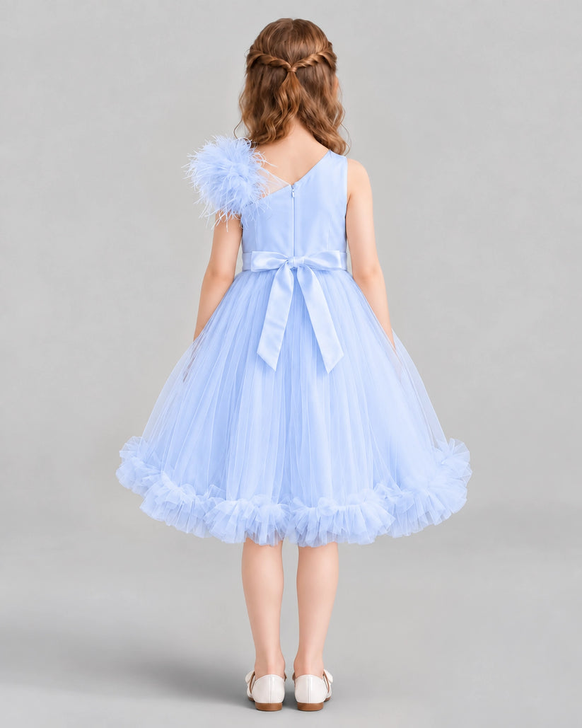 Lavender A-line Girls Formal Dresses Back