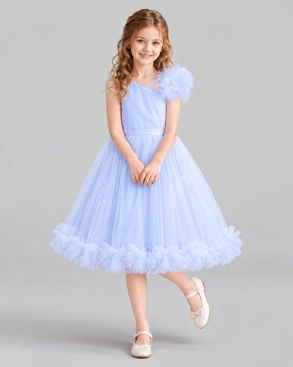 Lavender A-line Girls Formal Dresses Front