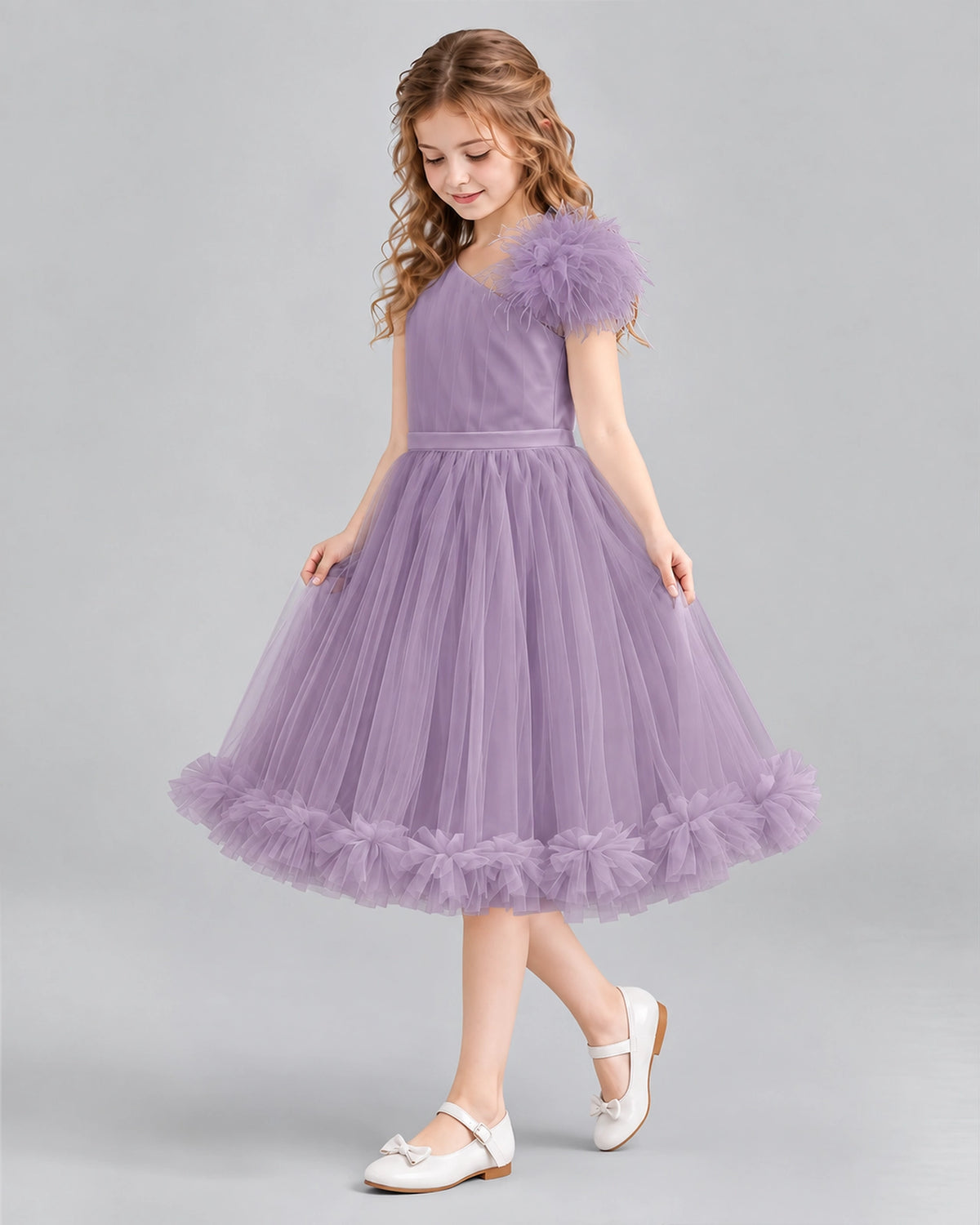Wisteria A-line Girls Formal Dresses Side