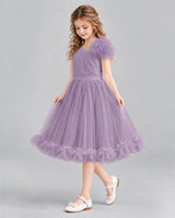 Wisteria A-line Girls Formal Dresses Side