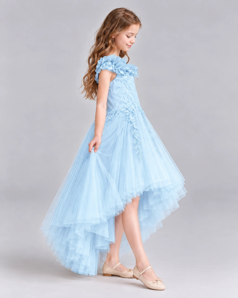 Baby Blue Ball Gown Girls Formal Dresses Side