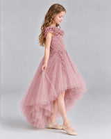 Dusty Rose Ball Gown Girls Formal Dresses Side